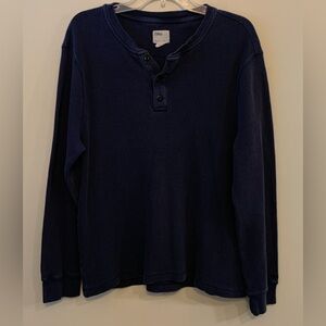 TILLEY Waffle Navy Blue Long Sleeve Henley